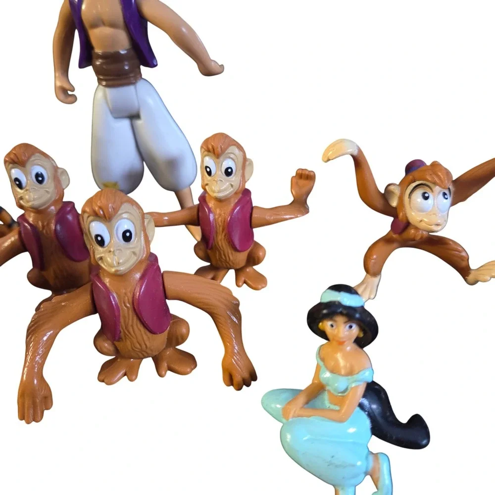 Mixed Disney Aladdin Character Mini‎ Figures Set Abu Jasmine Aladdin Tiger Rajah